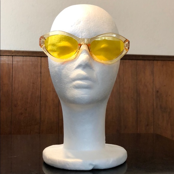Yellow retro style sunglasses